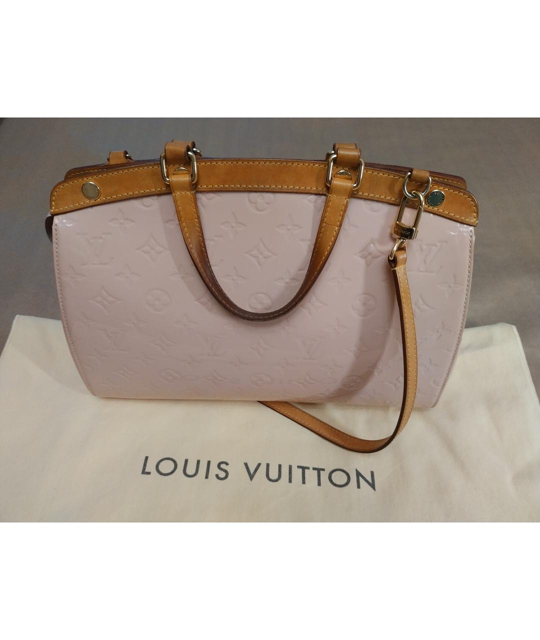 LOUIS VUITTON Розовая сумка с короткими ручками из лакированной кожи, фото 5