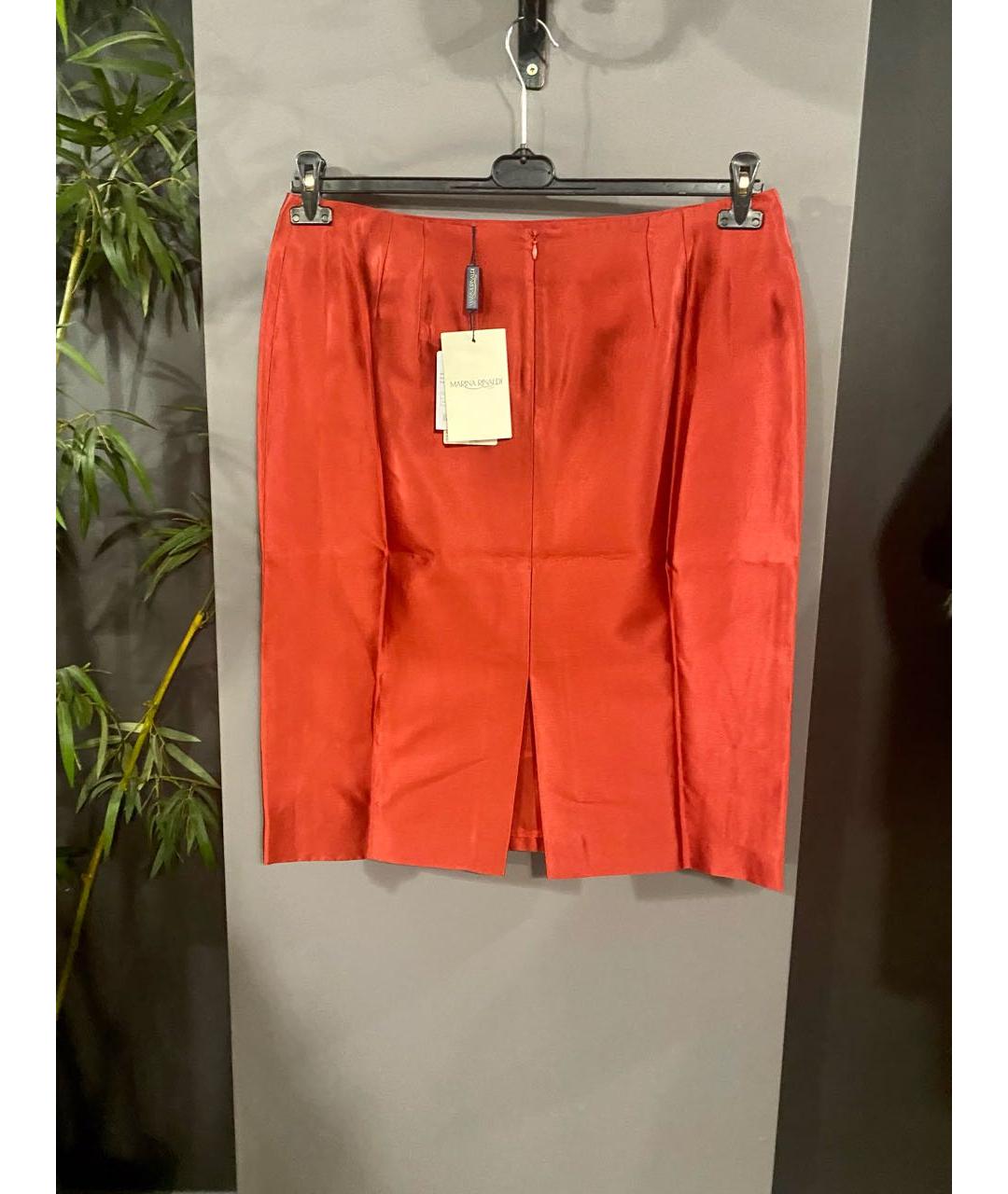 MARINA RINALDI Красная хлопковая юбка миди, фото 2