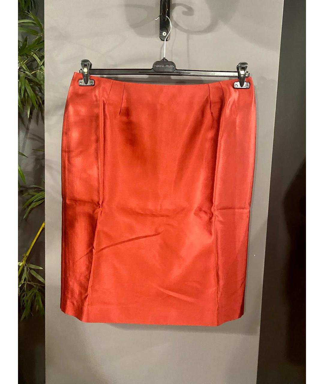 MARINA RINALDI Красная хлопковая юбка миди, фото 4