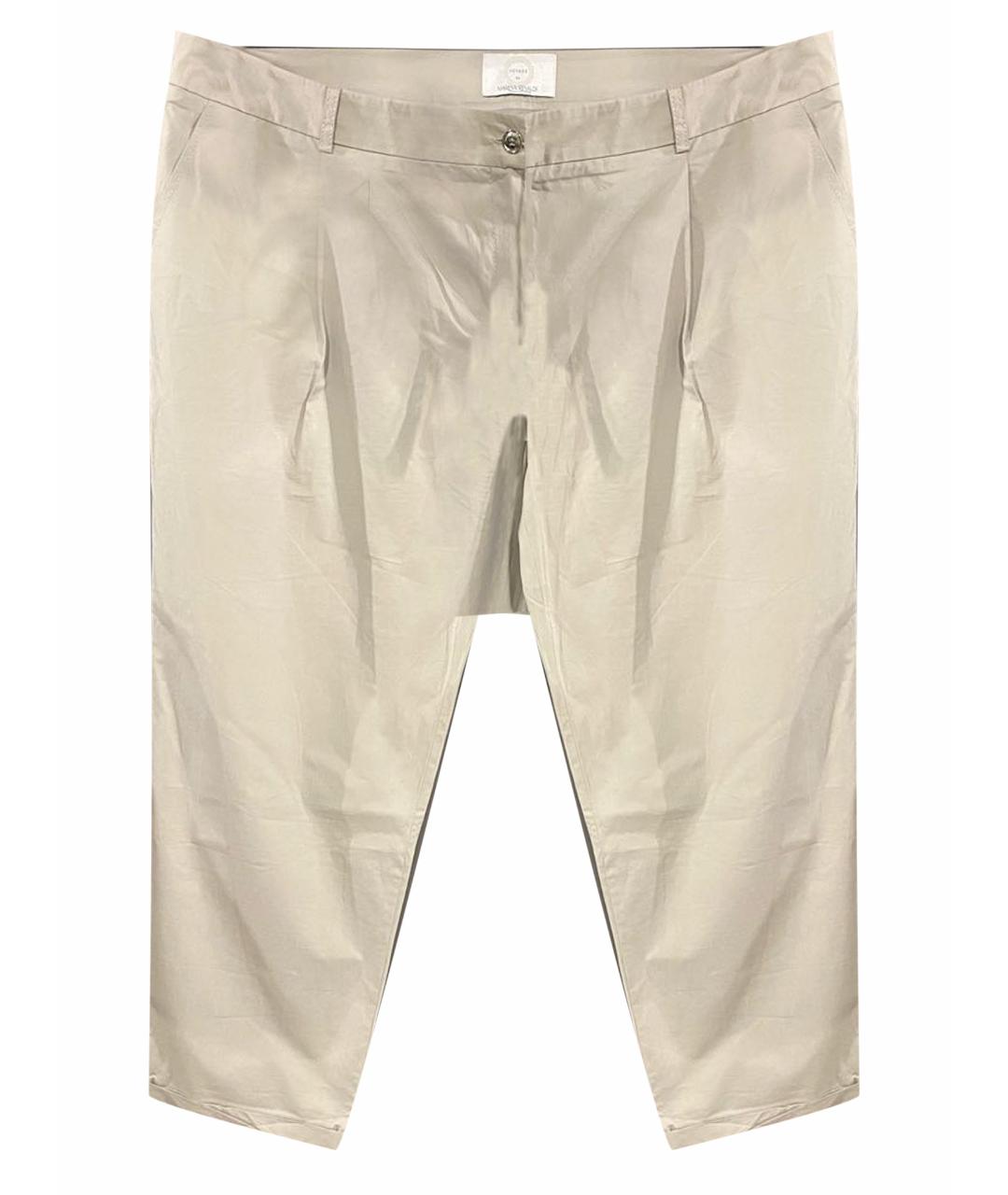 MARINA RINALDI Бежевые хлопковые брюки широкие, фото 1