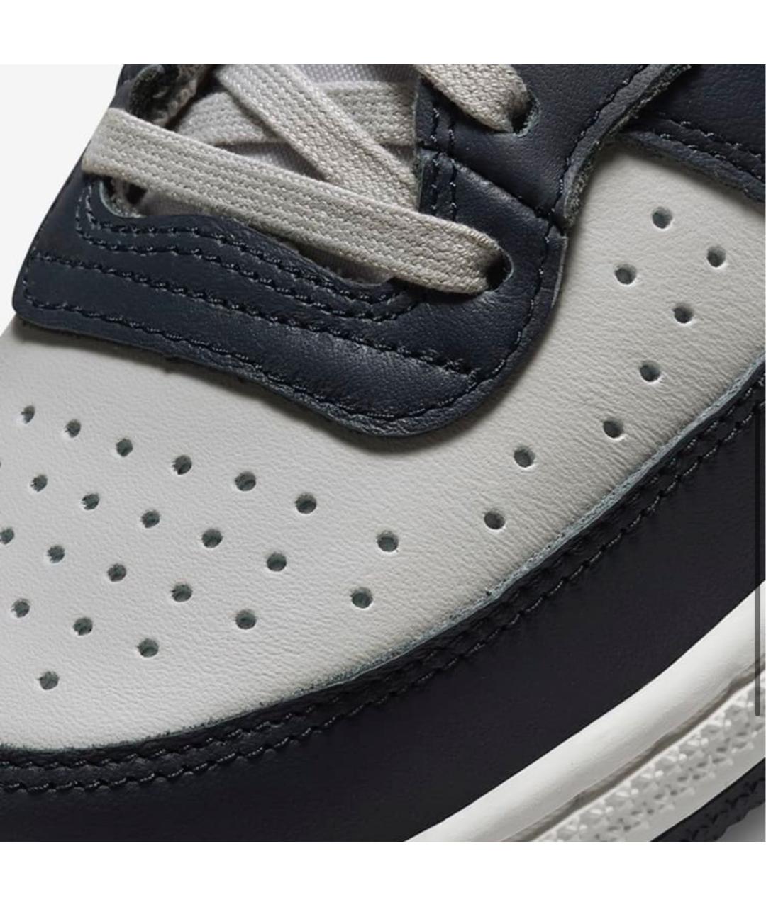 NIKE Серые кожаные высокие кроссовки / кеды, фото 5