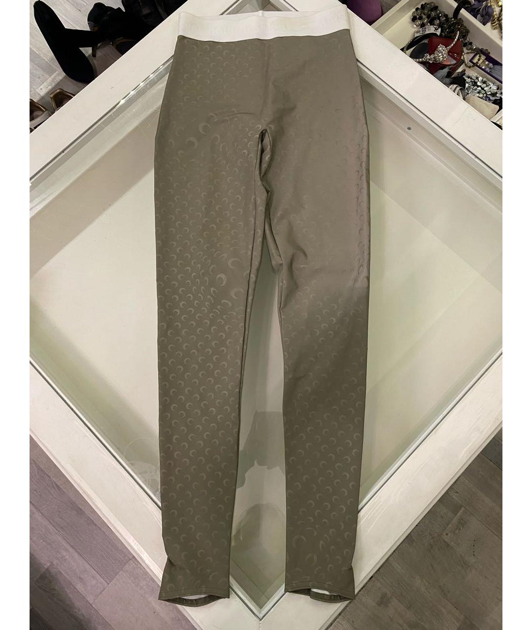 MARINE SERRE Бежевые полиамидовые спортивные брюки и шорты, фото 5