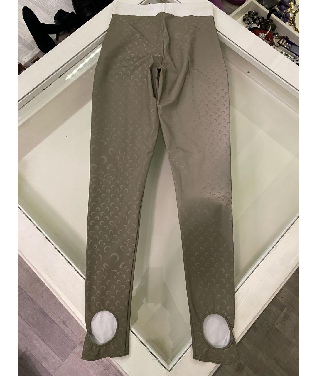 MARINE SERRE Бежевые полиамидовые спортивные брюки и шорты, фото 2