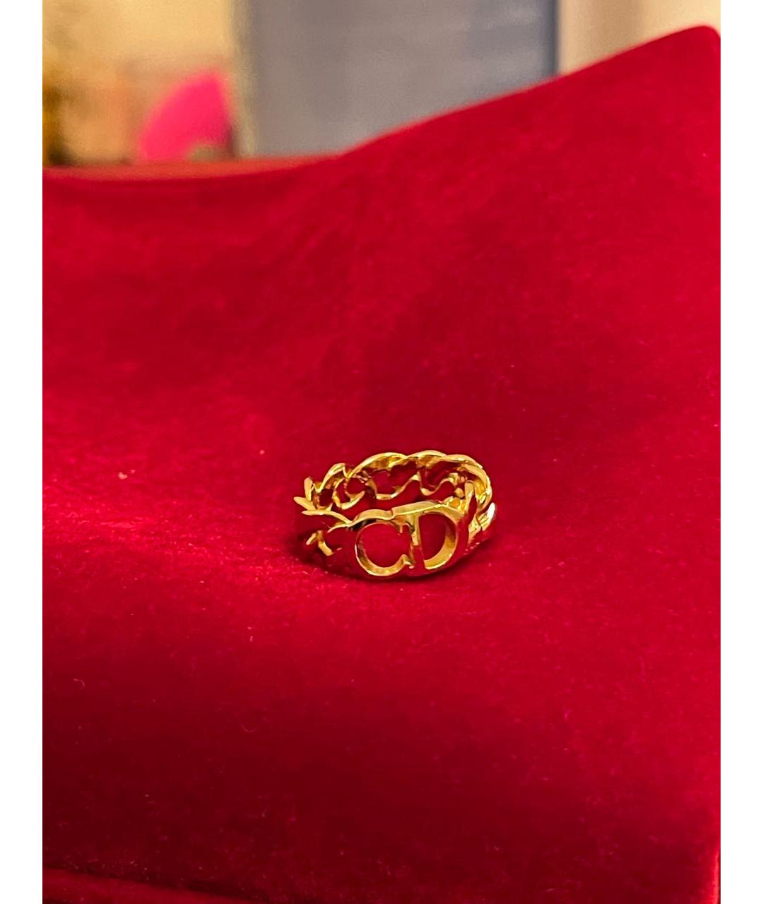 CHRISTIAN DIOR Желтое металлическое кольцо, фото 3