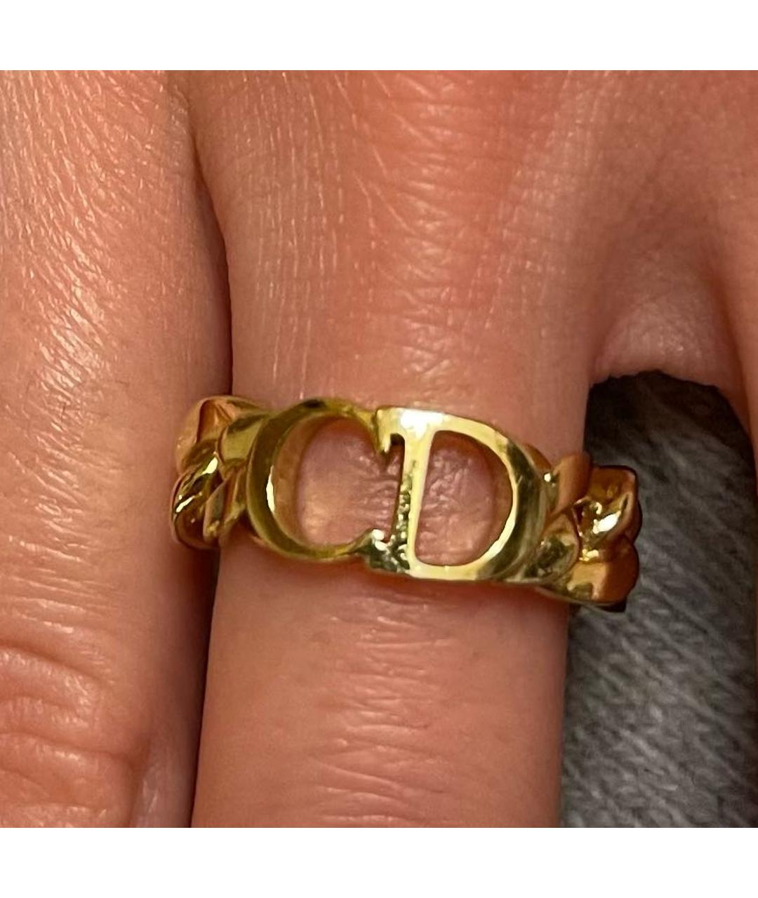 CHRISTIAN DIOR PRE-OWNED Желтое металлическое кольцо, фото 2