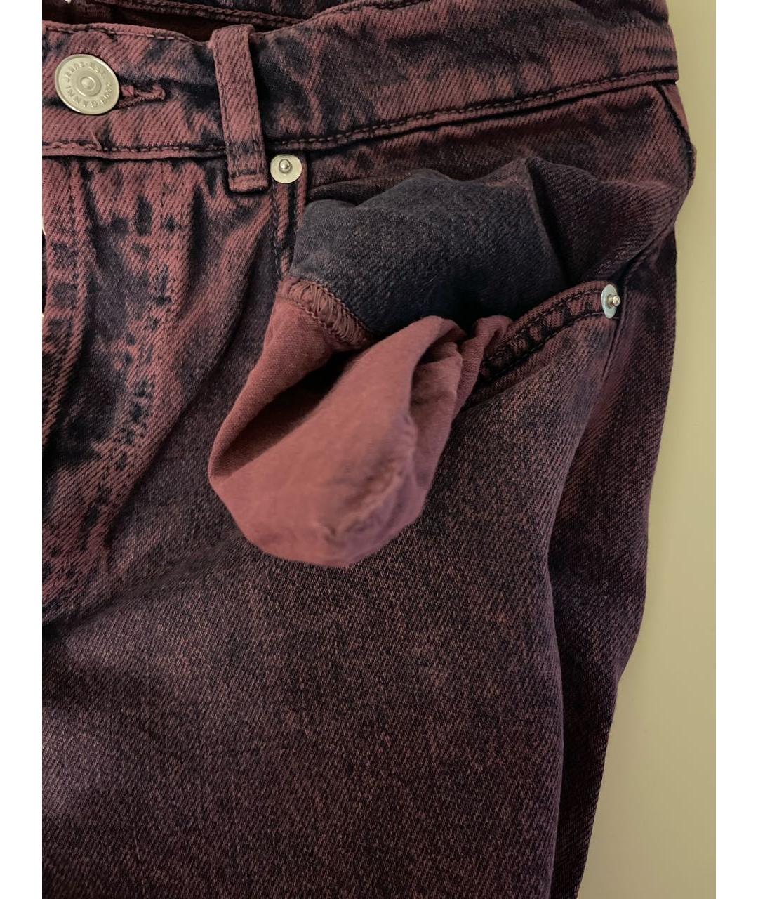 GANNI Фиолетовые хлопковые джинсы клеш, фото 4