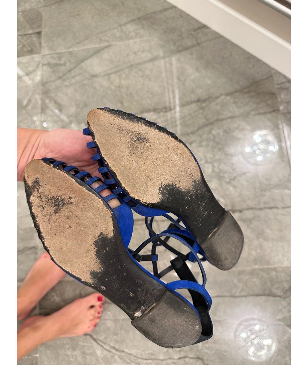 GIUSEPPE ZANOTTI DESIGN Темно-синие замшевые балетки, фото 4