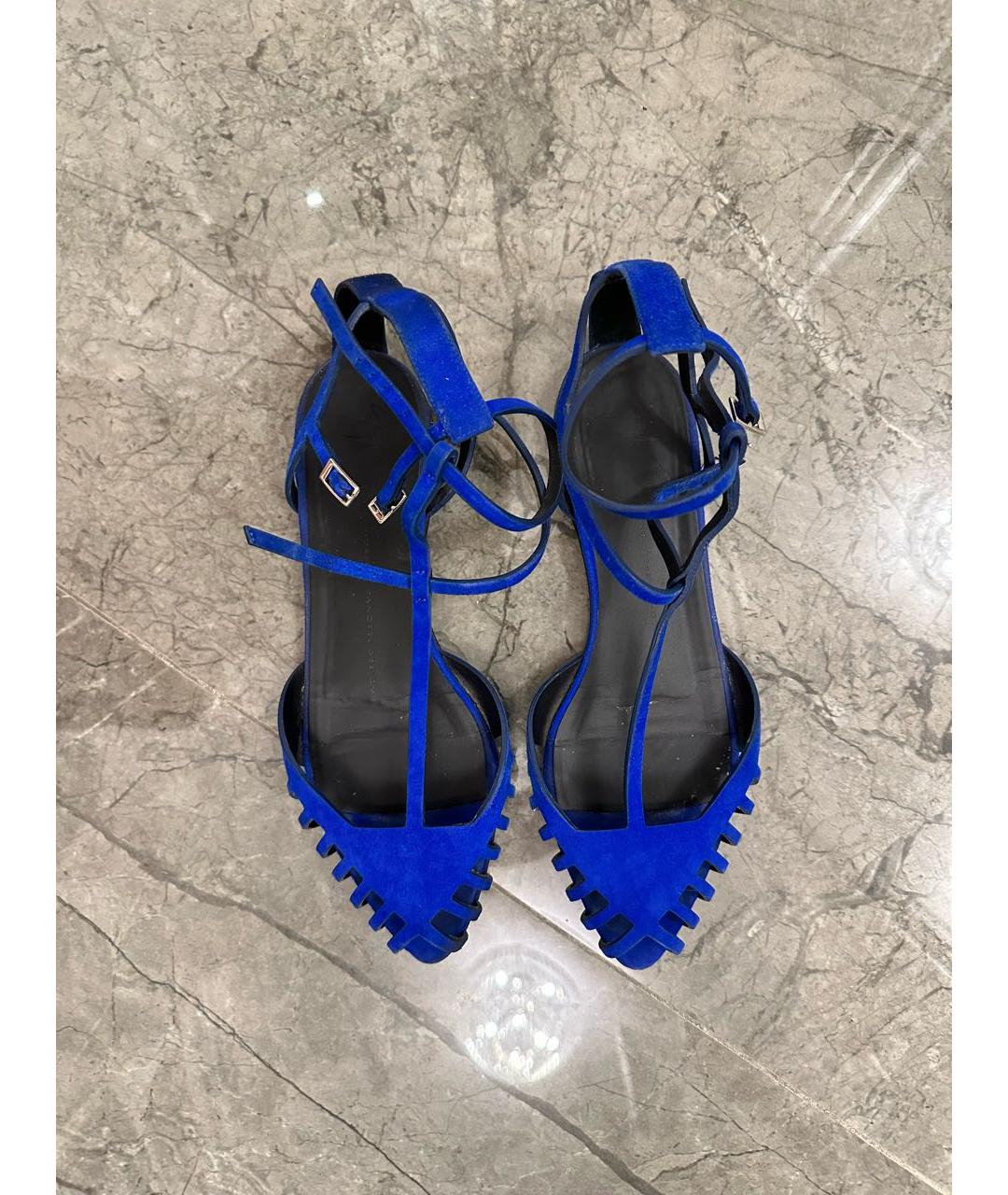 GIUSEPPE ZANOTTI DESIGN Темно-синие замшевые балетки, фото 5