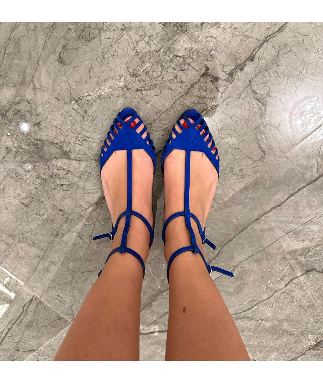 GIUSEPPE ZANOTTI DESIGN Темно-синие замшевые балетки, фото 3