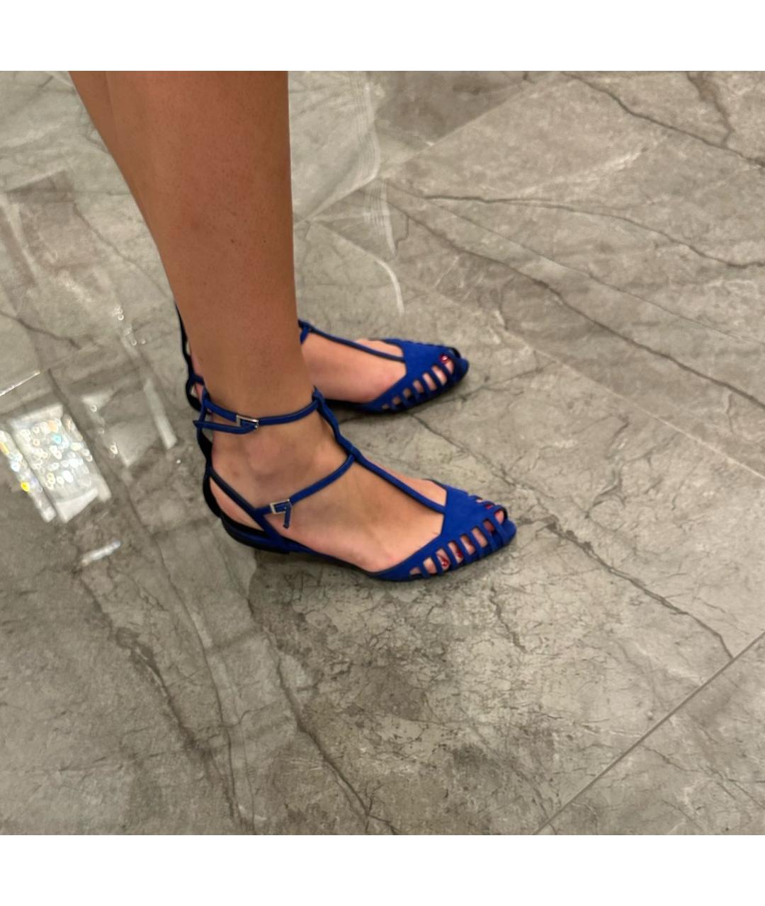 GIUSEPPE ZANOTTI DESIGN Темно-синие замшевые балетки, фото 2