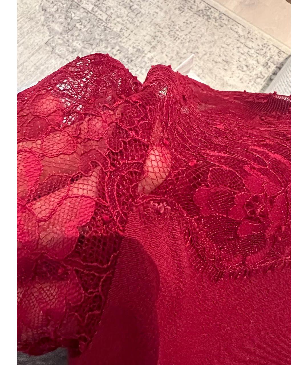 SANDRO Бордовое шелковое коктейльное платье, фото 5