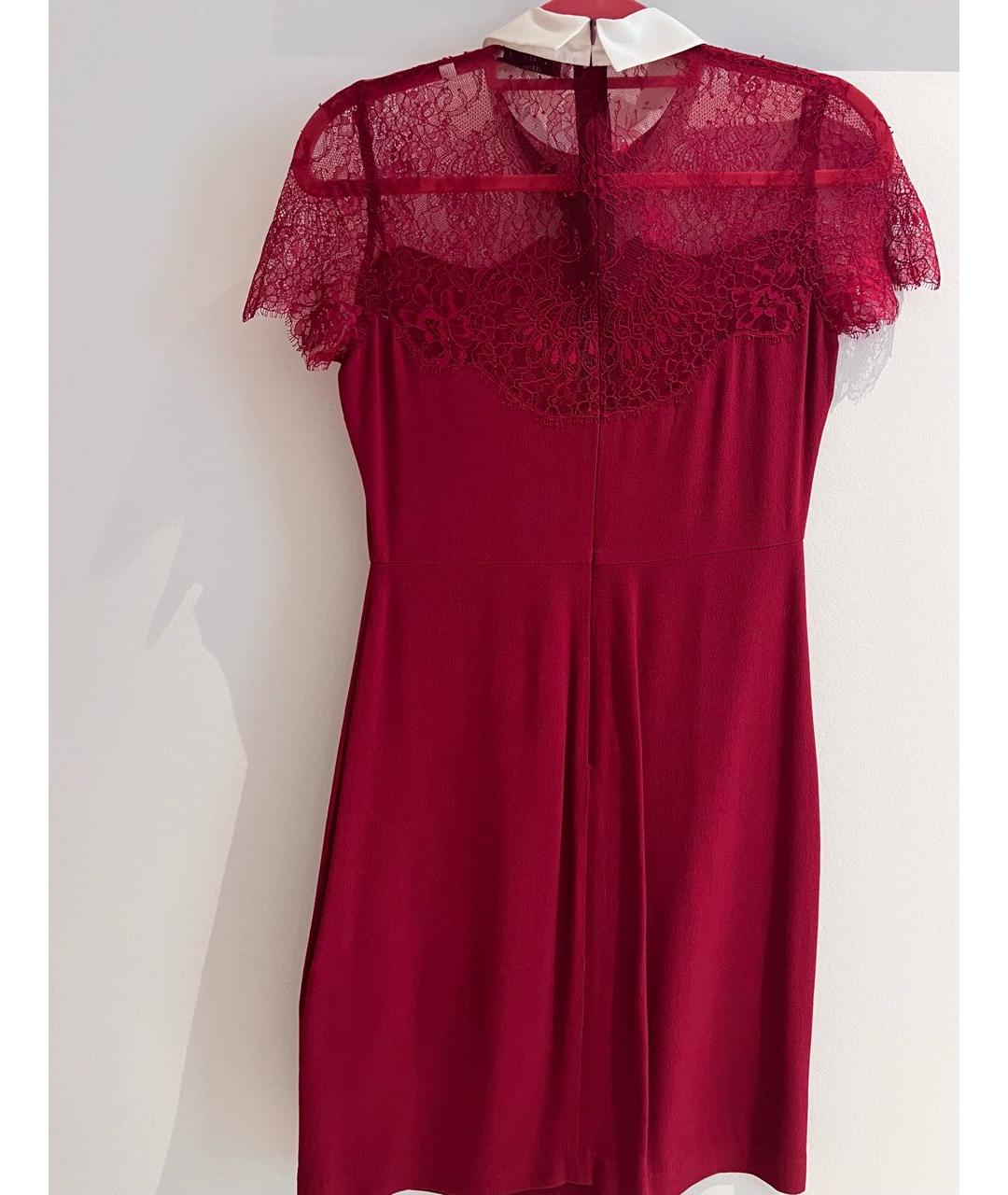 SANDRO Бордовое шелковое коктейльное платье, фото 2