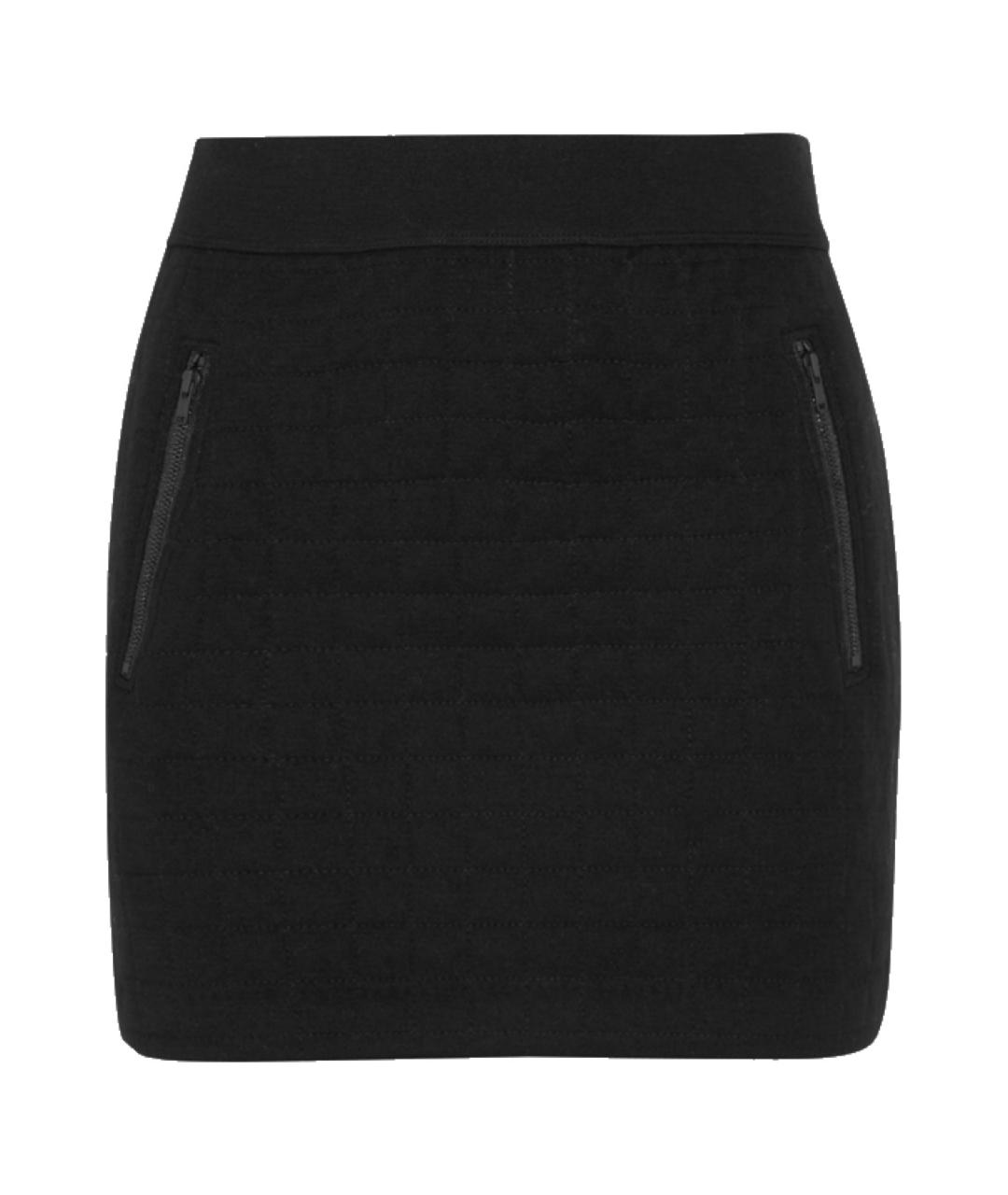 THEORY Черная шерстяная юбка мини, фото 1