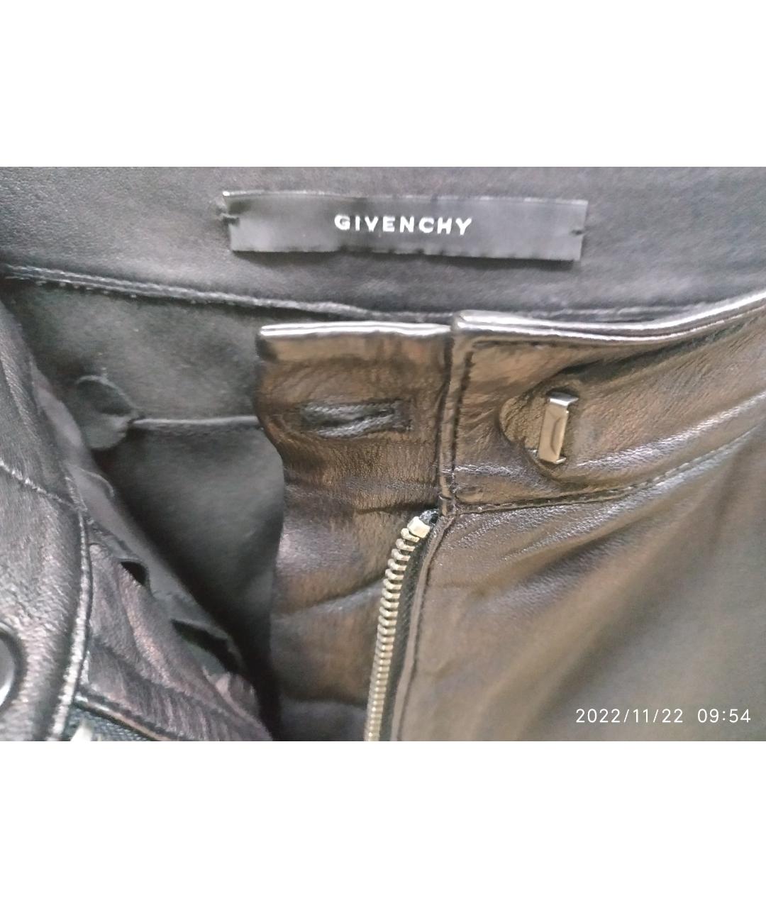 GIVENCHY Черные кожаные брюки узкие, фото 3