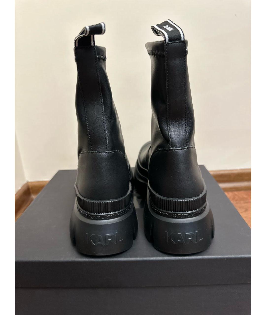 KARL LAGERFELD Черные кожаные ботинки, фото 3