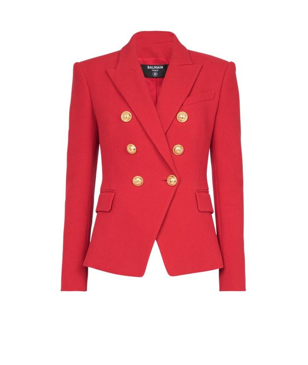 BALMAIN Красный креповый жакет/пиджак, фото 1