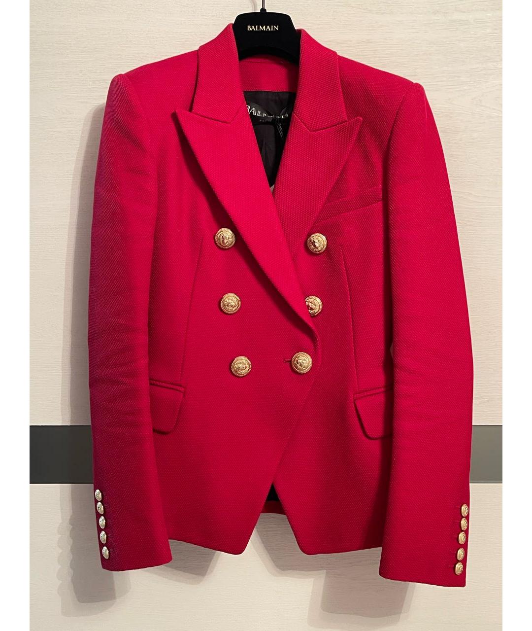 BALMAIN Красный креповый жакет/пиджак, фото 2