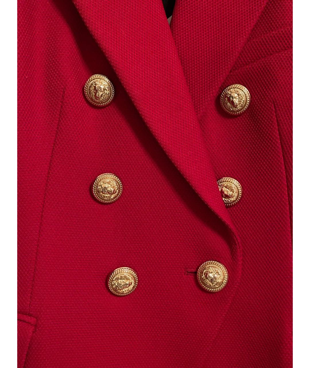 BALMAIN Красный креповый жакет/пиджак, фото 5