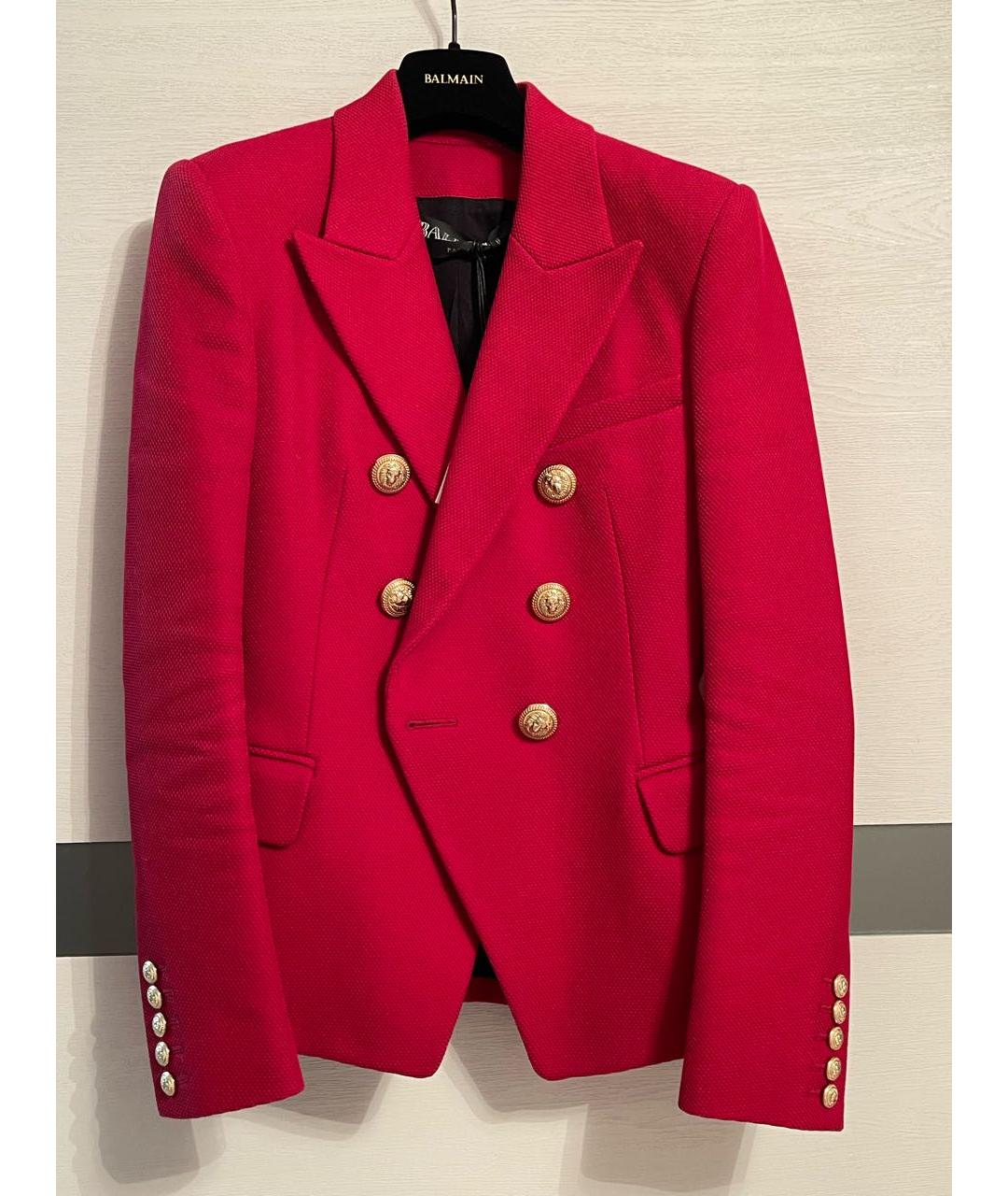 BALMAIN Красный креповый жакет/пиджак, фото 3