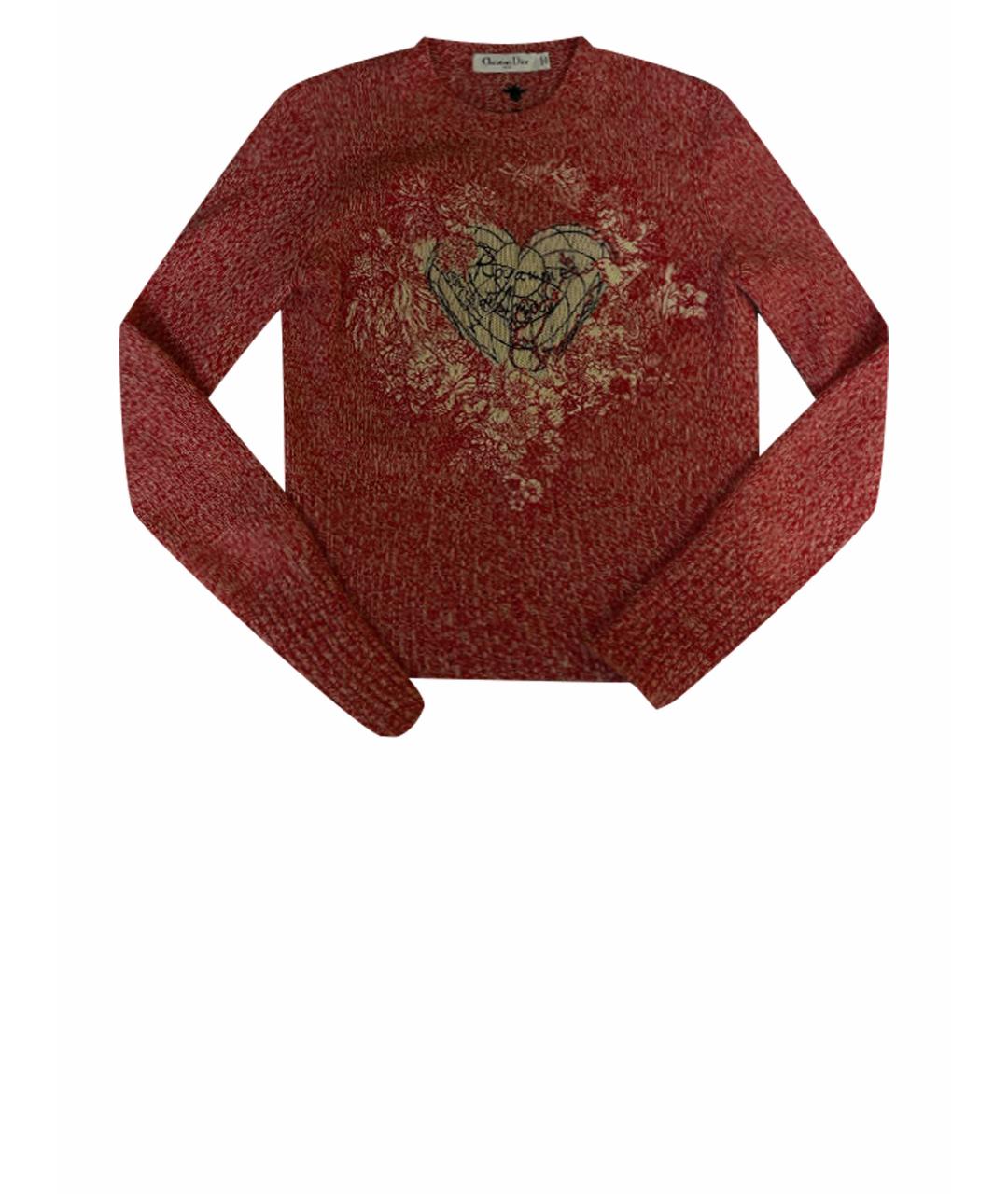 CHRISTIAN DIOR Красный кашемировый джемпер / свитер, фото 1