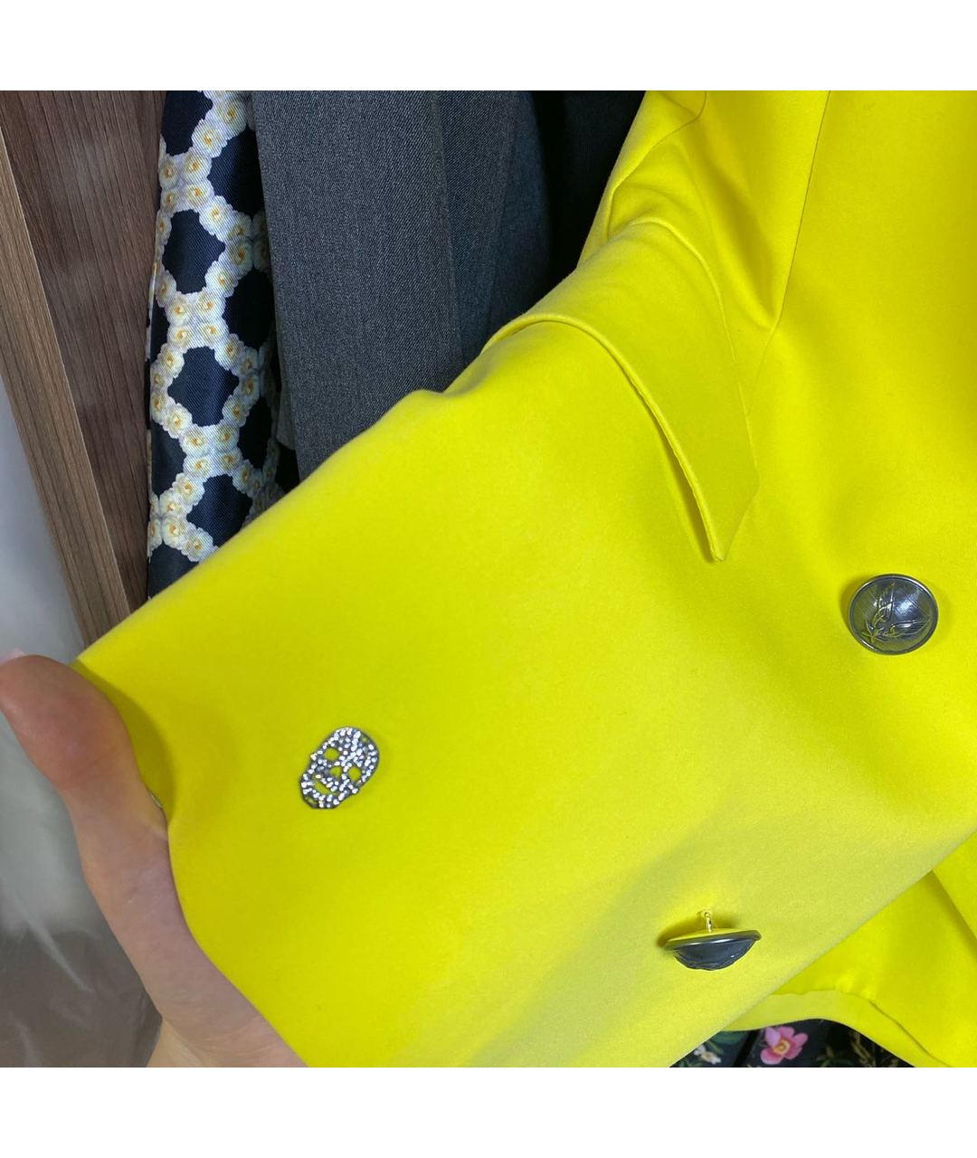 PHILIPP PLEIN Желтый хлопко-эластановый жакет/пиджак, фото 4