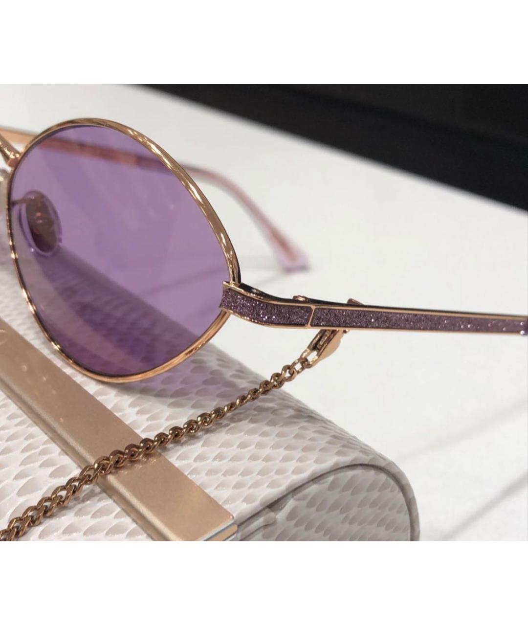 JIMMY CHOO Розовые металлические солнцезащитные очки, фото 6