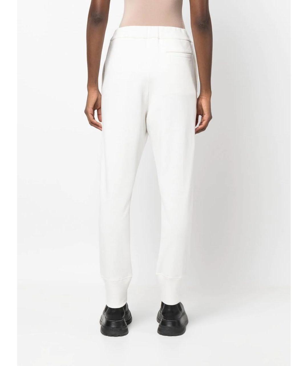 JIL SANDER Белые хлопковые брюки узкие, фото 2