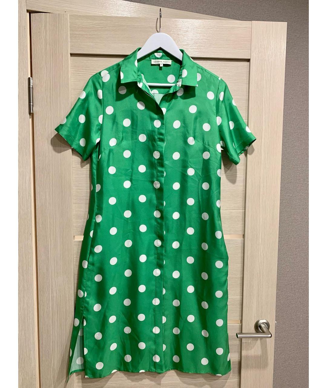 ALEXANDER TEREKHOV Зеленые шелковое повседневное платье, фото 8