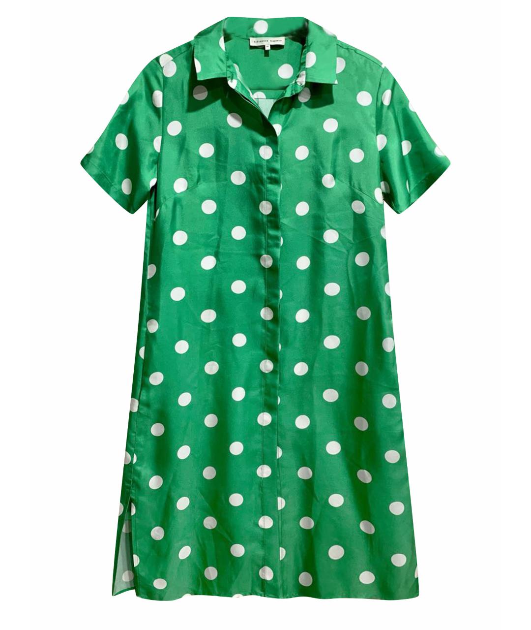 ALEXANDER TEREKHOV Зеленые шелковое повседневное платье, фото 1