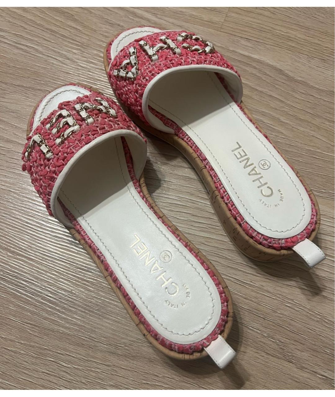 CHANEL PRE-OWNED Розовые шлепанцы, фото 3