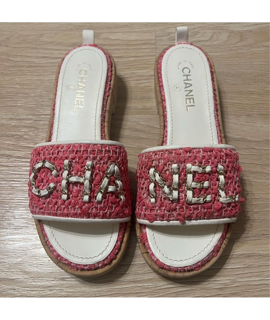 CHANEL PRE-OWNED Розовые шлепанцы, фото 2