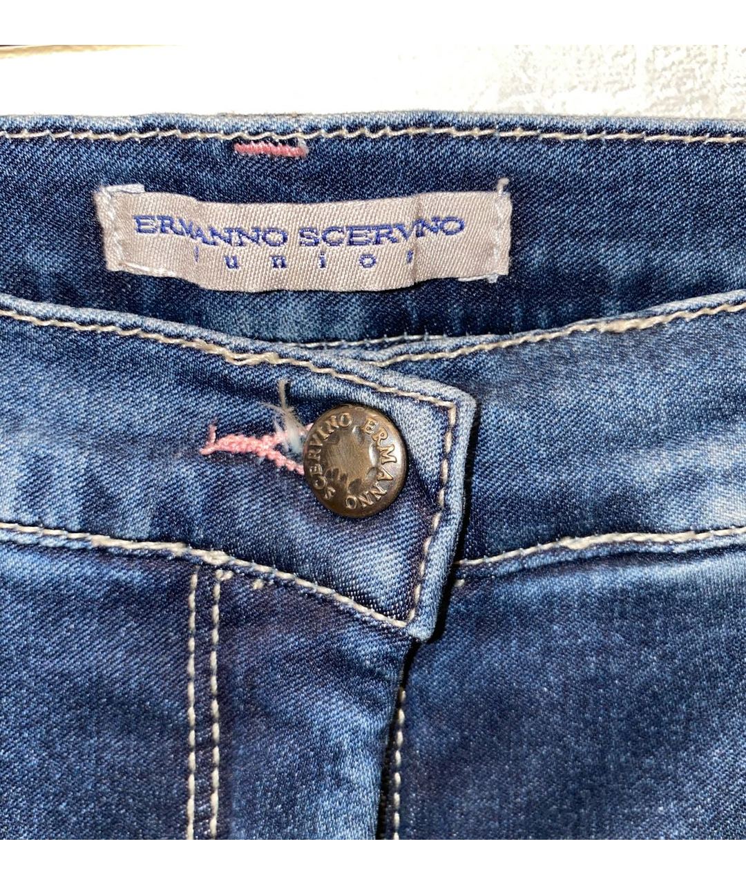 ERMANNO SCERVINO Синие хлопковые детские джинсы, фото 4