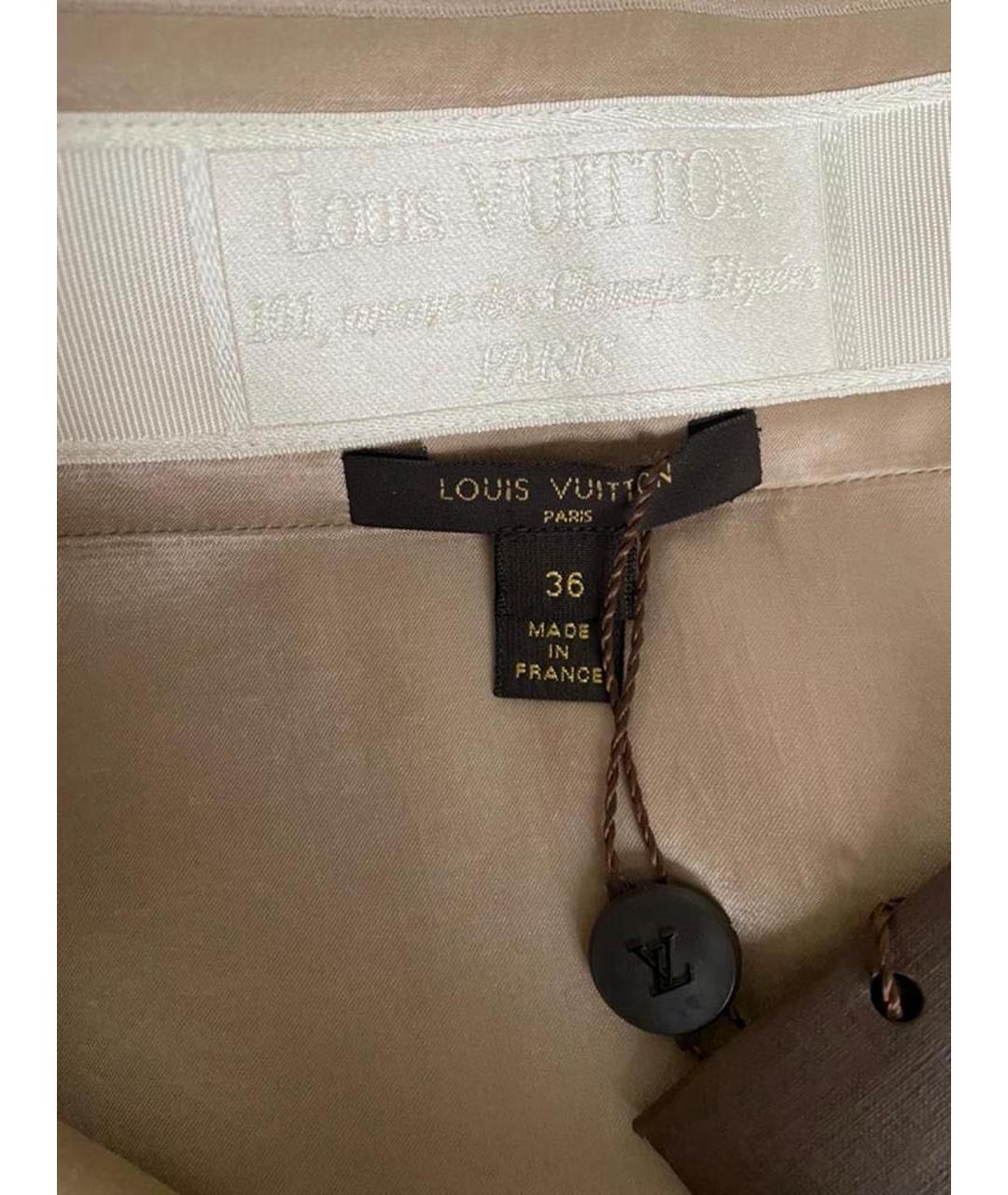 LOUIS VUITTON PRE-OWNED Бежевая хлопковая юбка миди, фото 6