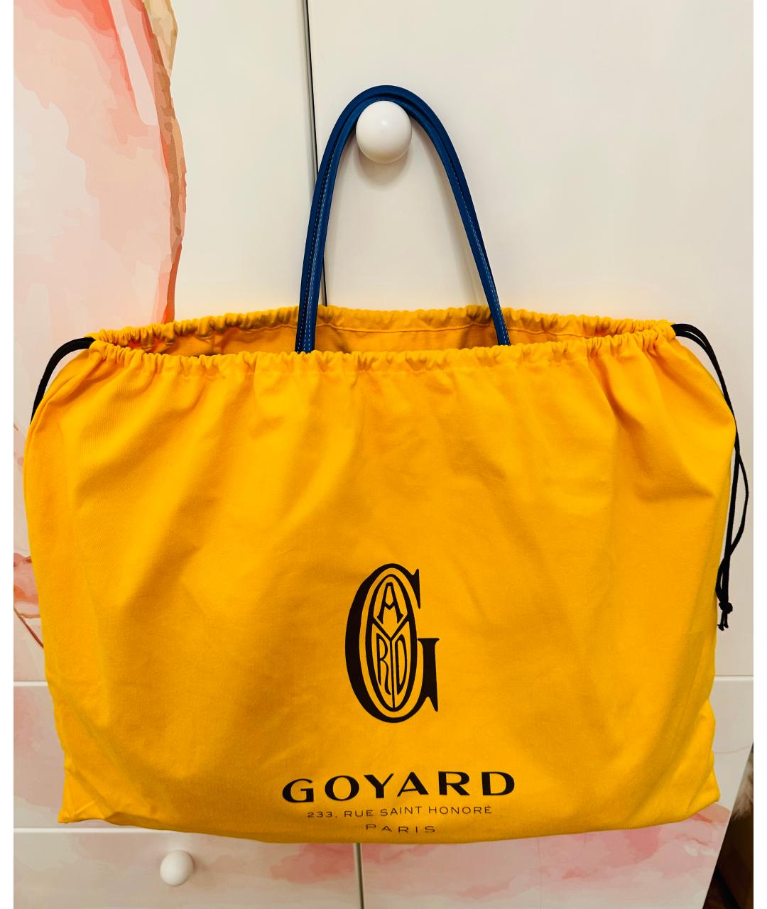 GOYARD Синяя кожаная сумка тоут, фото 4