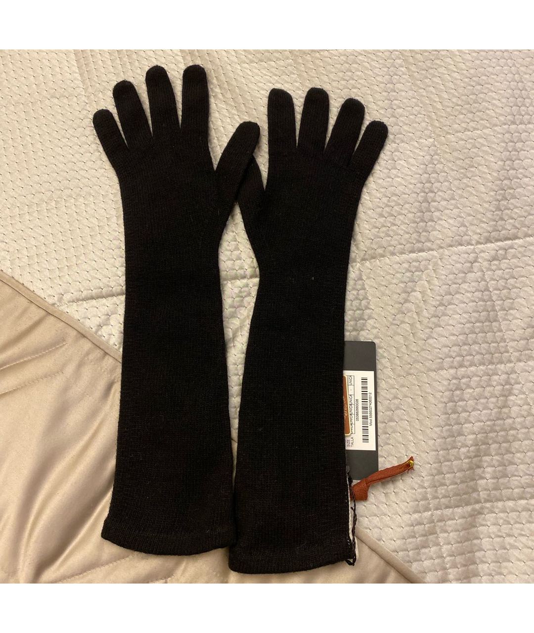 MAX MARA Черные шерстяные перчатки, фото 2
