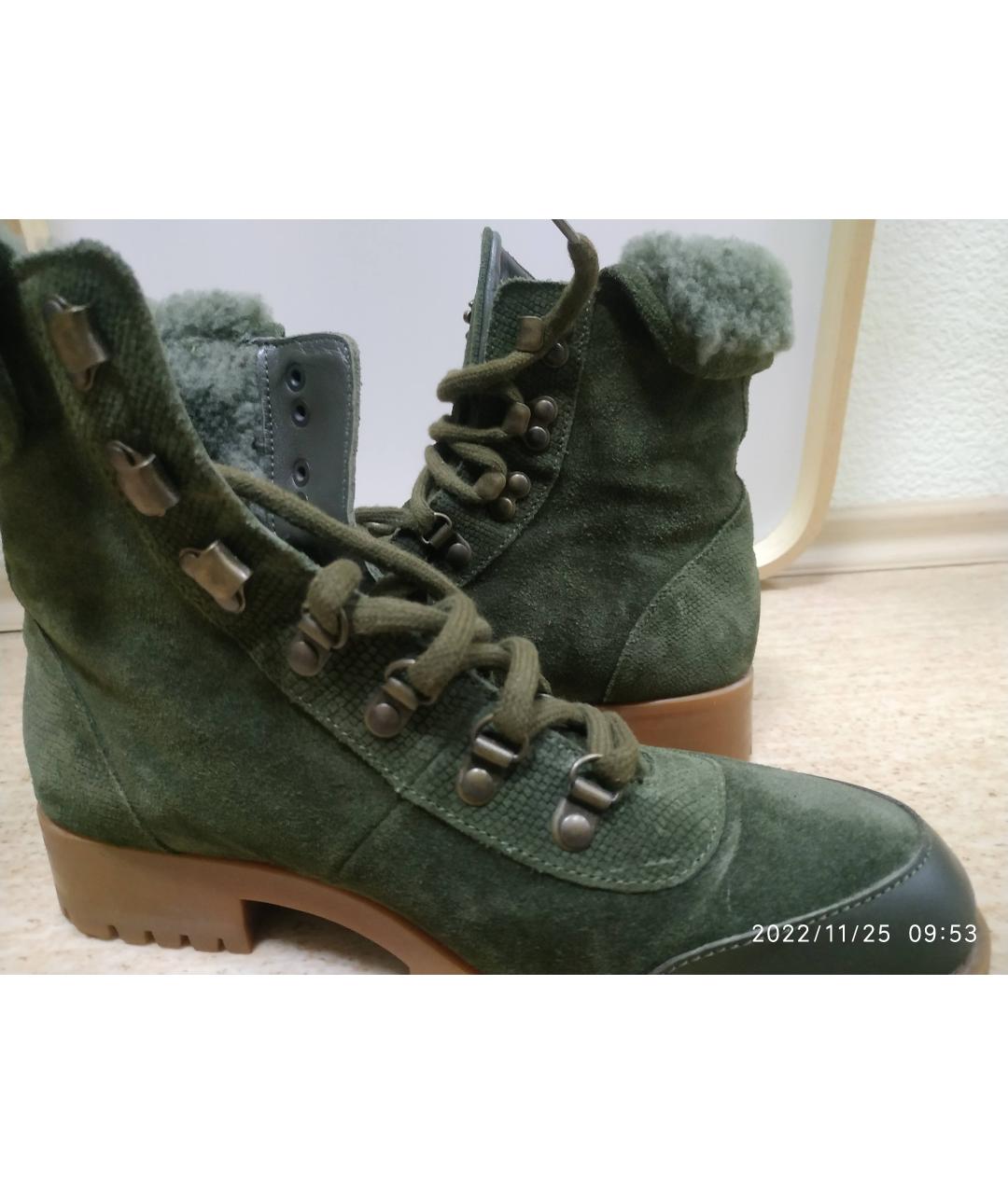 MR & MRS ITALY Зеленые замшевые ботинки, фото 3