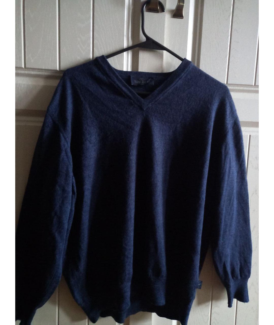 VALENTINO Темно-синий шерстяной джемпер / свитер, фото 7