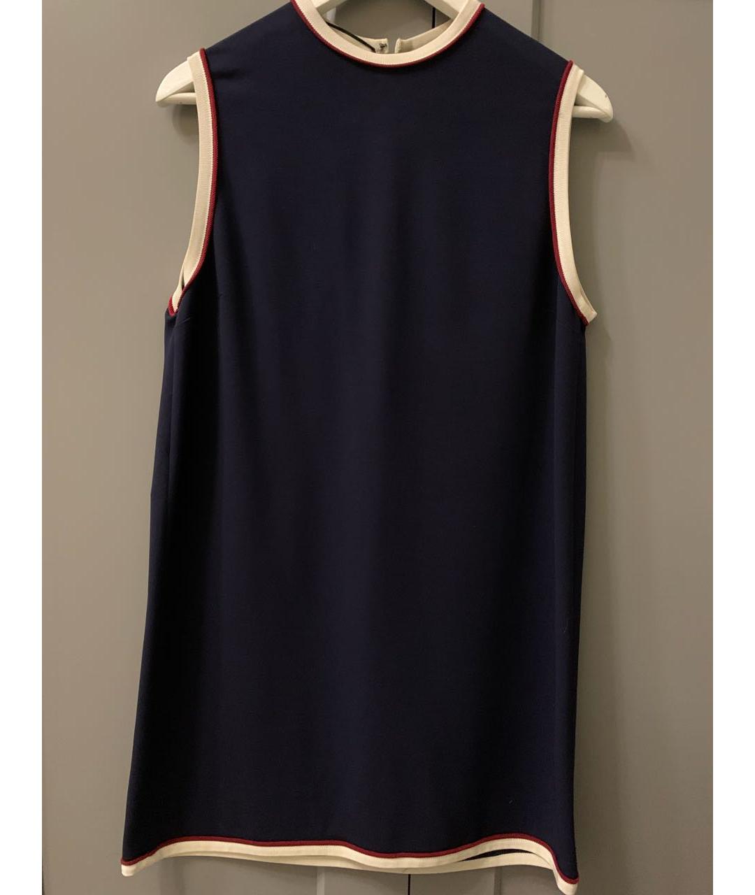 GUCCI Темно-синее вискозное повседневное платье, фото 4