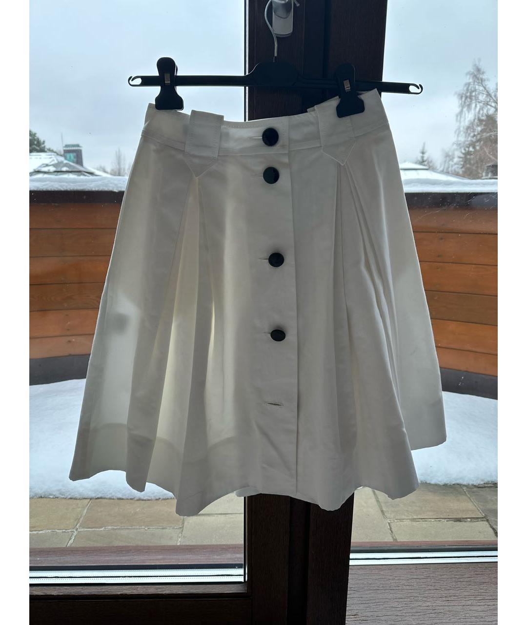 GUCCI Белая хлопковая юбка мини, фото 5