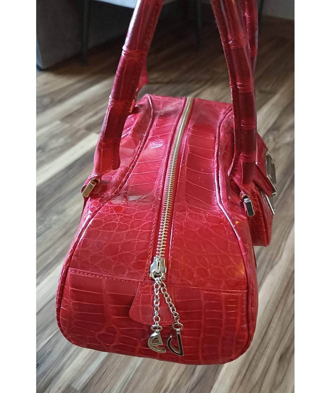 EMANUEL UNGARO Красная сумка тоут из экзотической кожи, фото 2