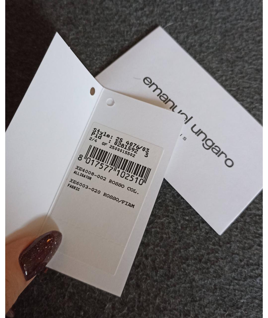 EMANUEL UNGARO Красная сумка тоут из экзотической кожи, фото 8