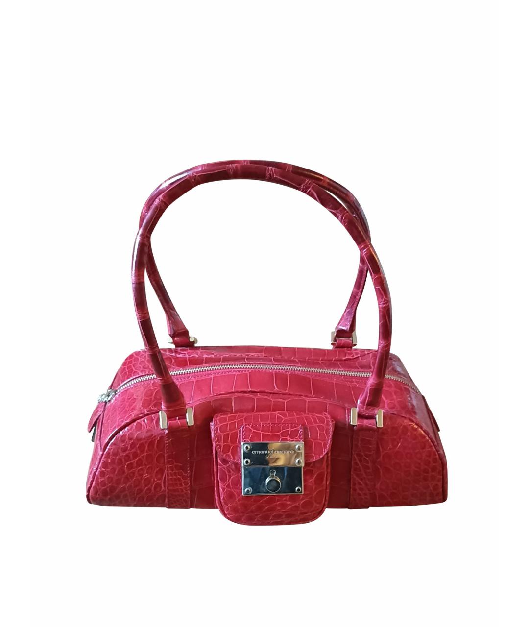 EMANUEL UNGARO Красная сумка тоут из экзотической кожи, фото 1
