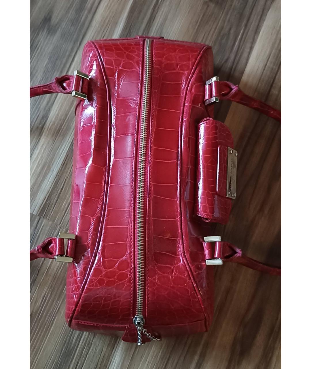 EMANUEL UNGARO Красная сумка тоут из экзотической кожи, фото 4