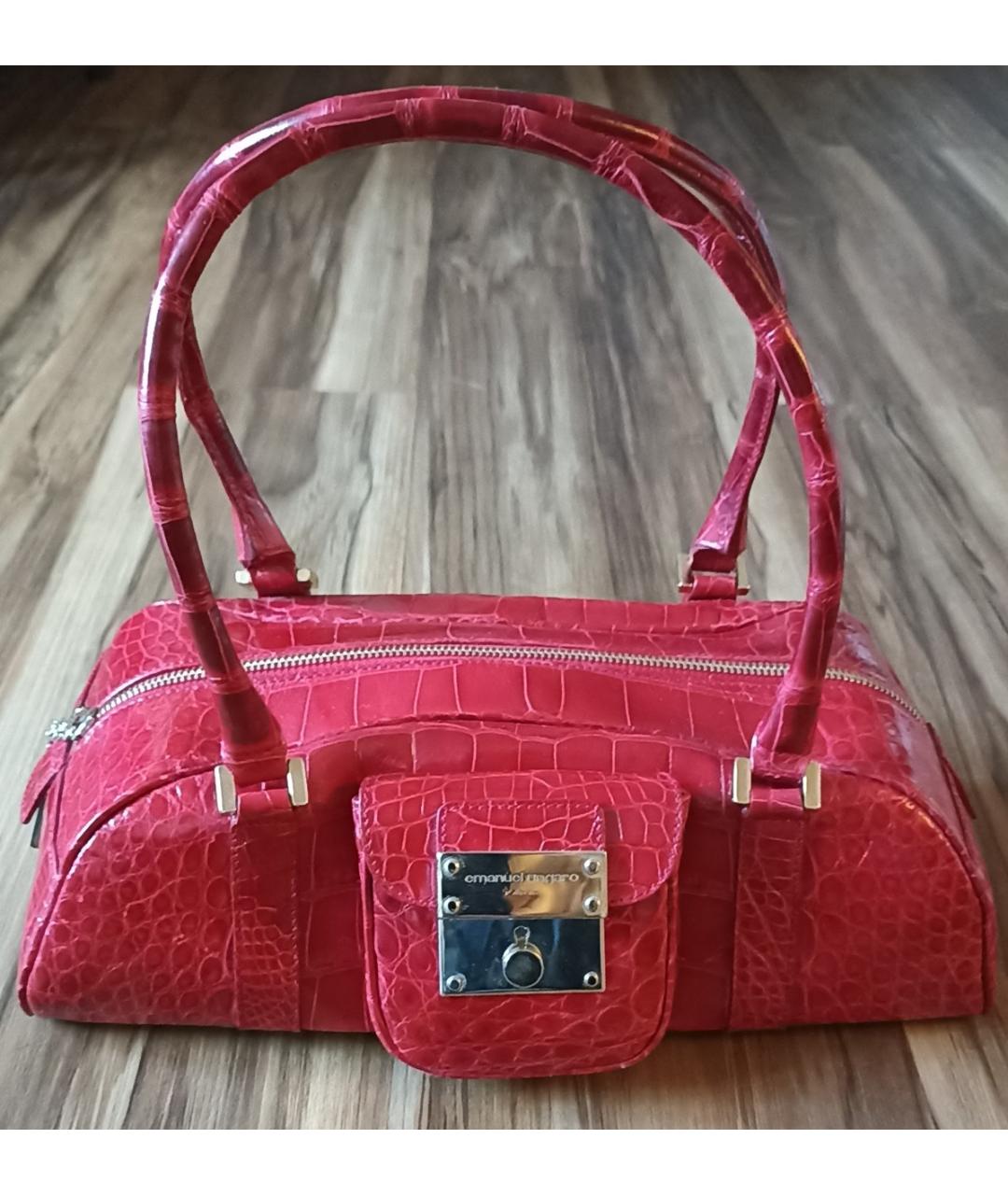EMANUEL UNGARO Красная сумка тоут из экзотической кожи, фото 9