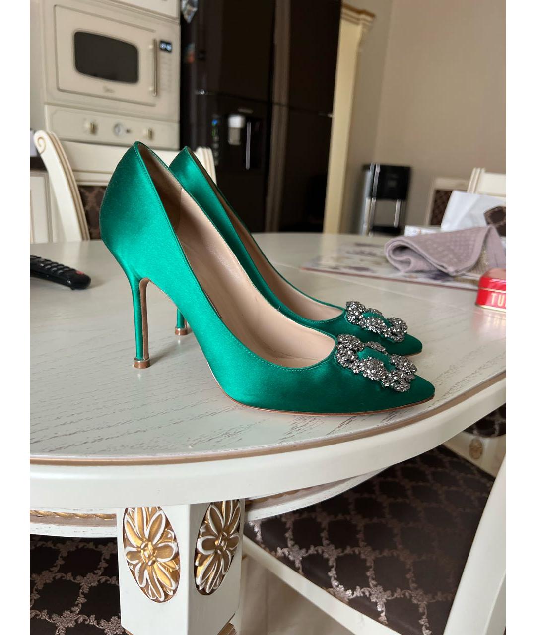 MANOLO BLAHNIK Зеленые туфли, фото 6