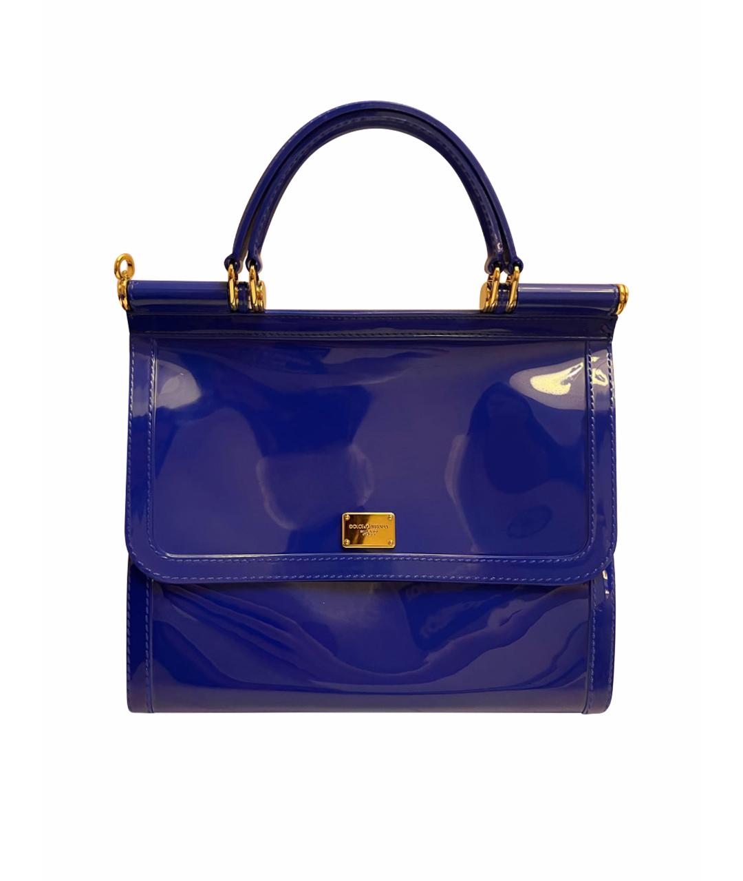DOLCE&GABBANA Синяя сумка тоут из искусственной кожи, фото 1
