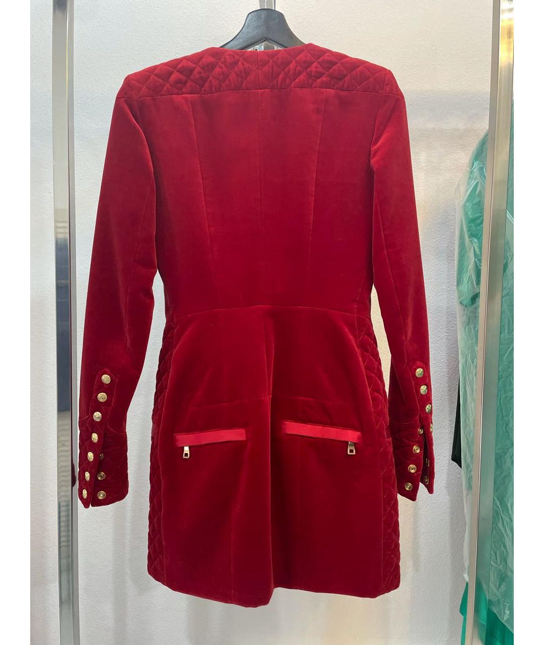 BALMAIN Красное бархатное пальто, фото 2