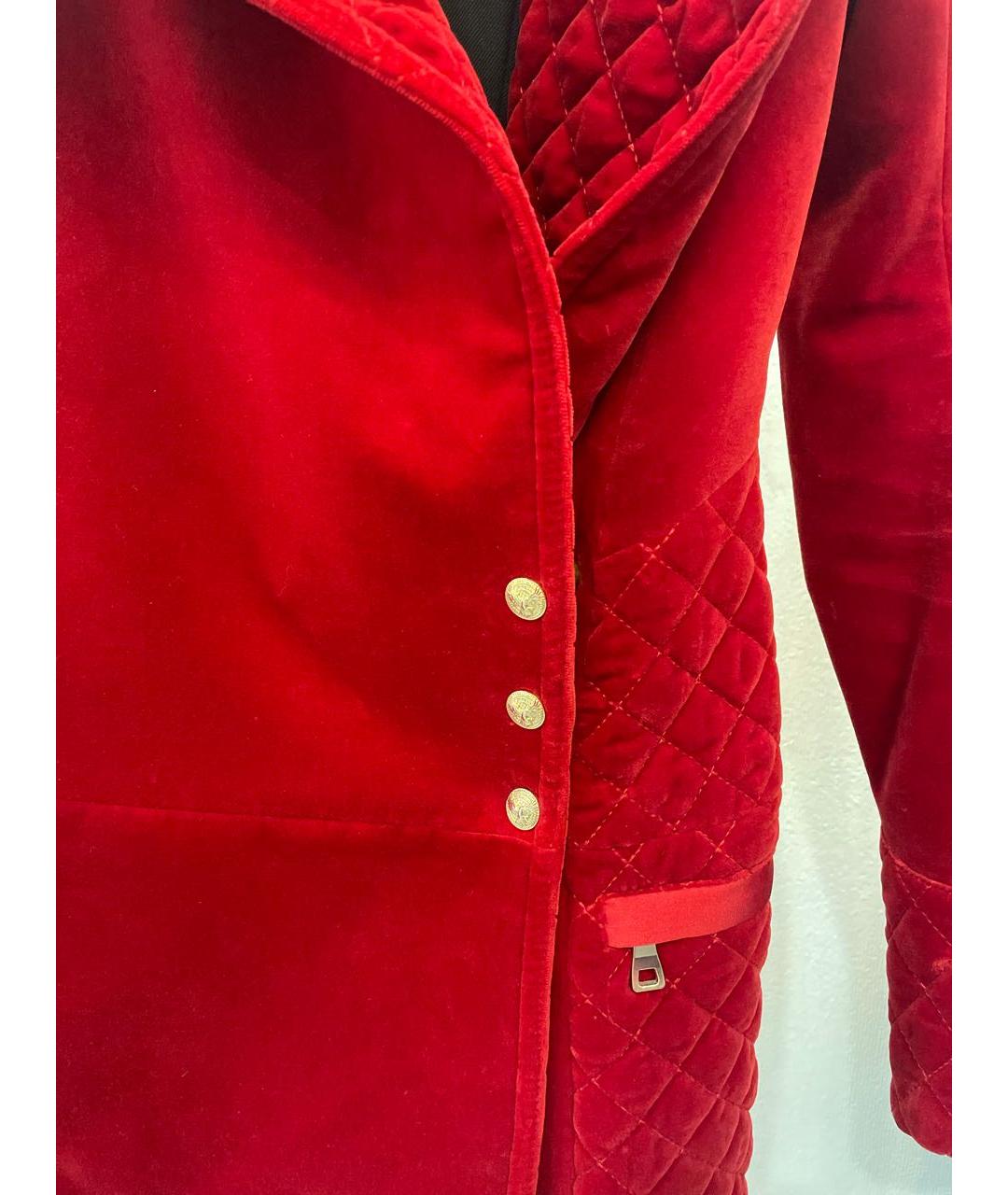 BALMAIN Красное бархатное пальто, фото 4