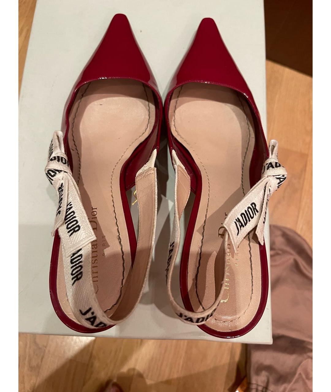 CHRISTIAN DIOR Бордовые туфли из лакированной кожи, фото 3