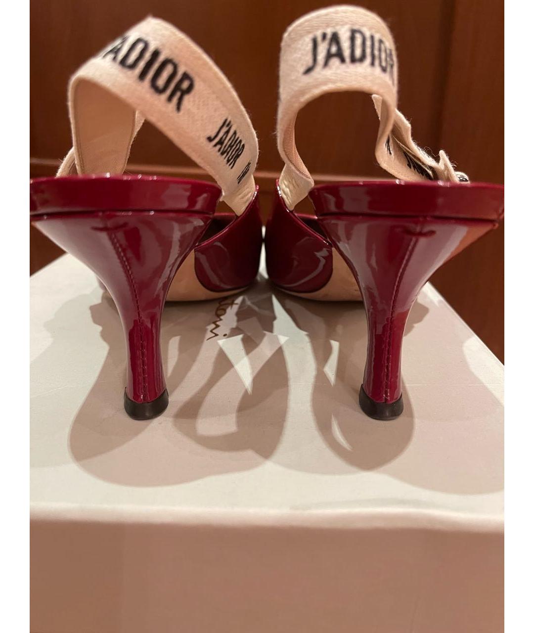 CHRISTIAN DIOR Бордовые туфли из лакированной кожи, фото 4